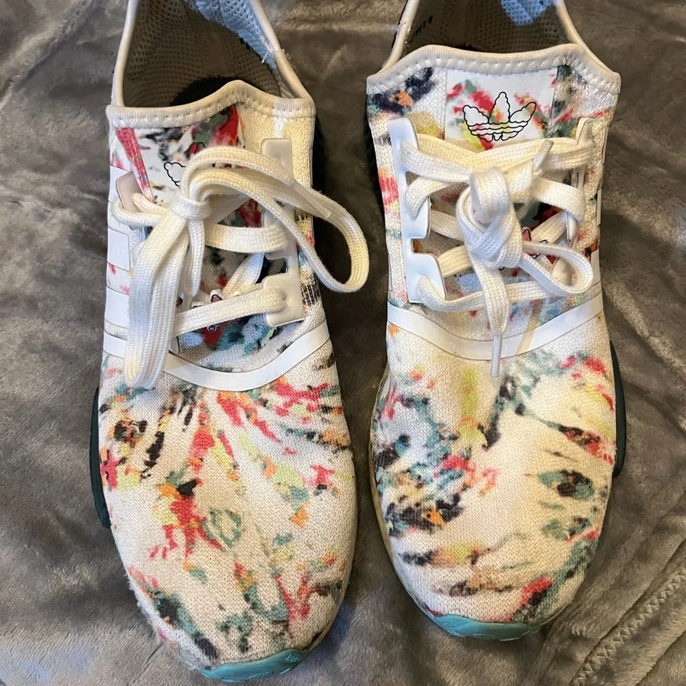 Adidas NMD R1 Boost Tie Dye Green White Red Watercolor Ultra GX5372 Si. - Picture 10 of 10